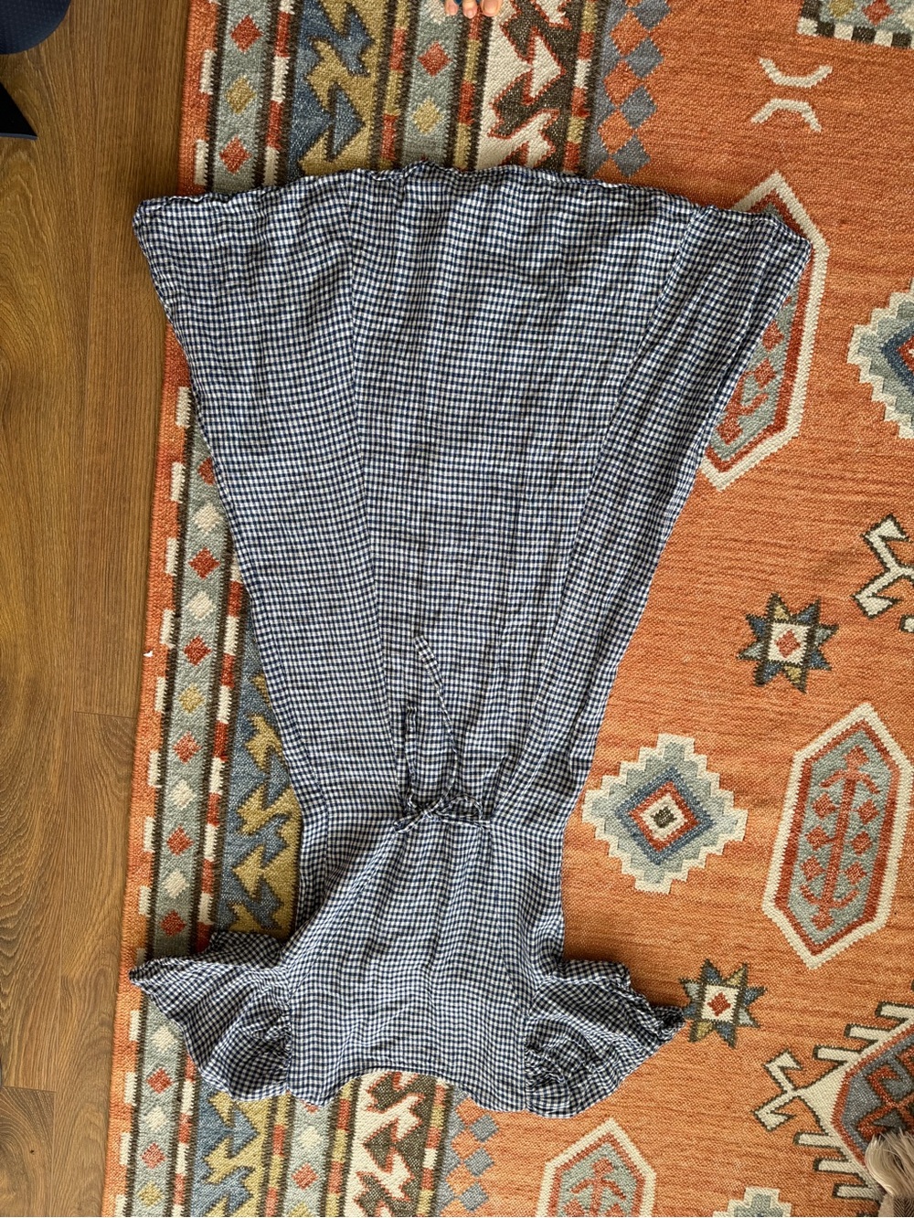 Reformation Blue and White Gingham Button-Front Midi Dress - Picture 4 of 4